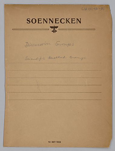 Notes Discussion Group: Scientific Method Group (undated),