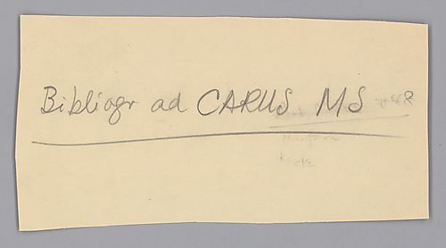 Carus Ms. Bibliography,