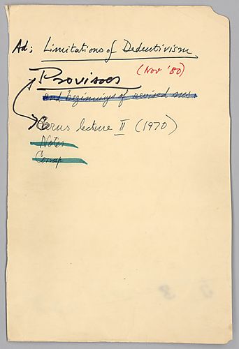 "The Problem of Application: The Logic of Theoretical Inference" and "Limitations of Deductionism," 1970-1980.