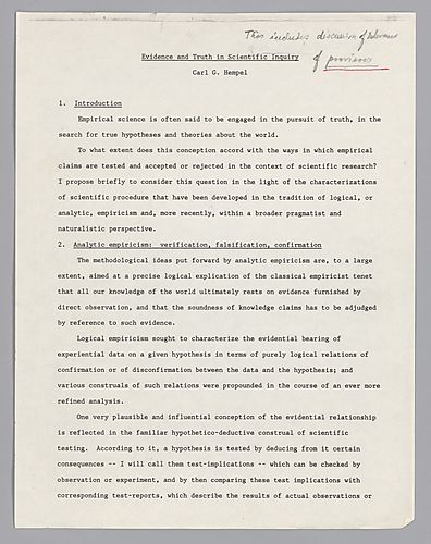 "Evidence and Truth in Scientific Inquiry,"