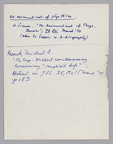 Carus Lecture Ms., Basis of Lecture Text But More Detailed & with Bibliographic References,