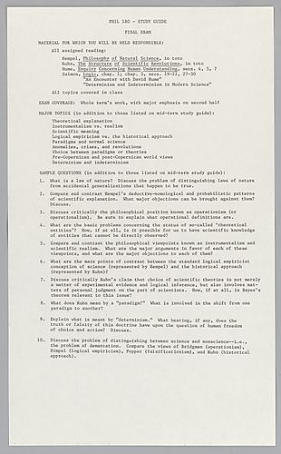 Introduction to the Philosophy of Science- PHIL 180,