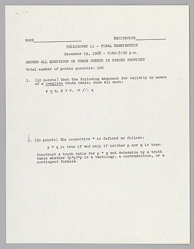 Introduction to Logic- PHIL 11,PHIL 11: 1968-1988