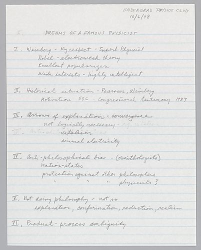 "Dreams of a Famous Physicist": University of Pittsburgh Physics Club,