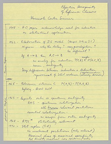 "History of Statistical Explanation": Minnesota Center Seminar,