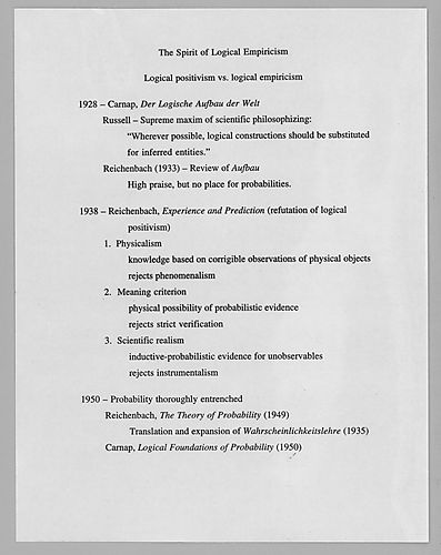 "Spirit of Logical Empiricism": Center,