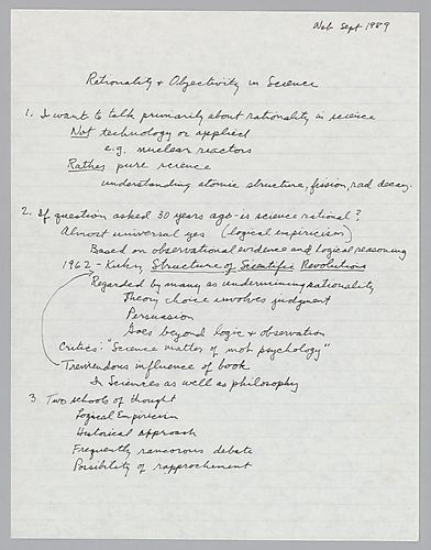 "Rationality and Objectivity in Science,"