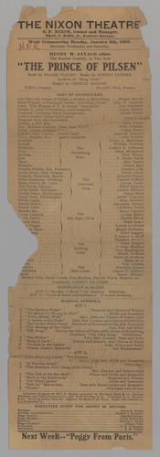Theatre program - The Prince of Pilsen