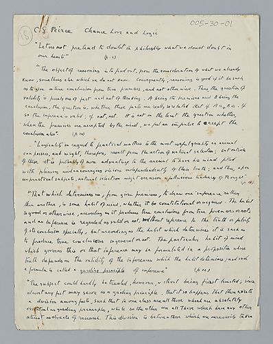 Peirce, Chance, Love, and Logic