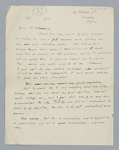 Letter to Behmann