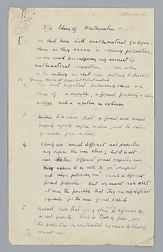 The Ideas of Mathematics