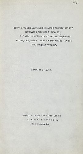 History of the Pittsburg Railways Company and its underlying companies