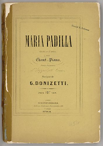 Maria Padilla. Vocal score. Vocal score. French