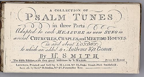 collection of Psalm tunes in three parts