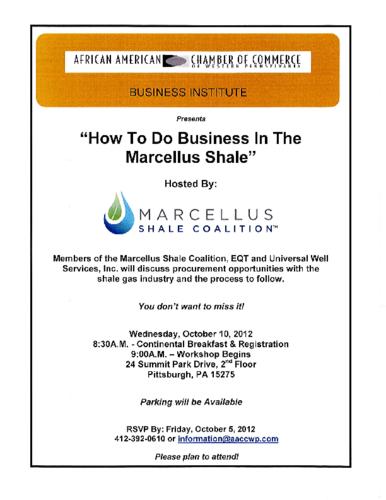 How To Do Business In The Marcellus Shale-Flyer