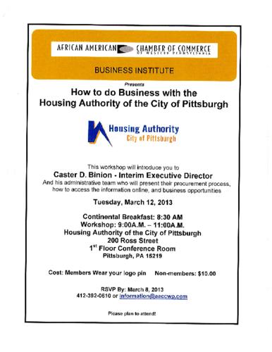 How to do Business with the Housing Authority of the City of Pittsburgh-Flyer