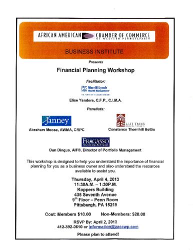 Financial Planning Workshop-Flyer