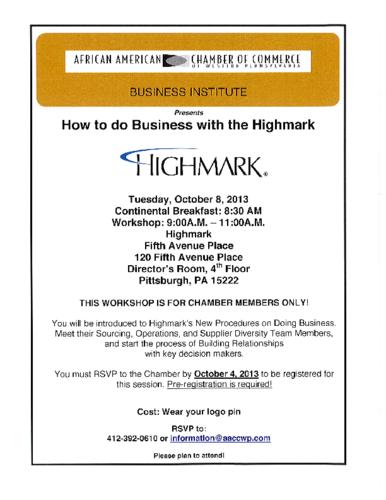 How to do Business with the Highmark-Flyer