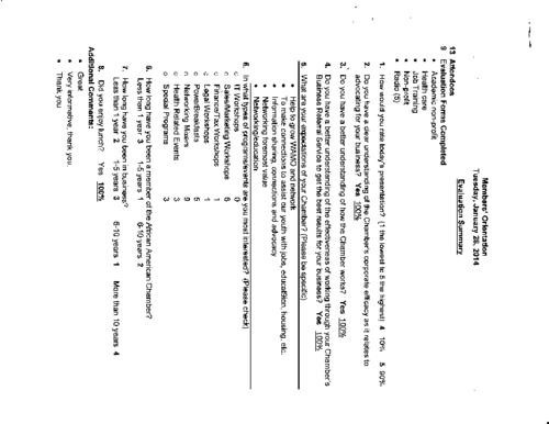 Members' Orientation-Evaluation Summary