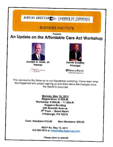 Update on the Affordable Care Act-Flyer