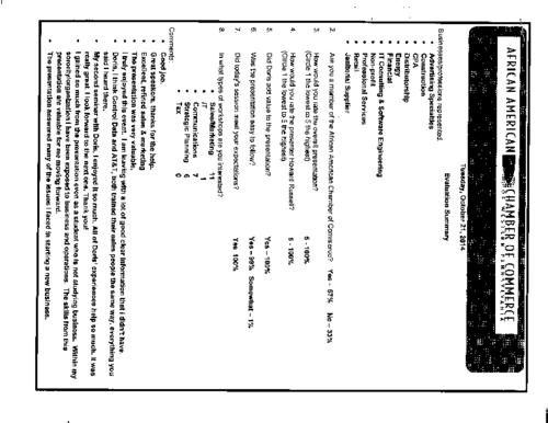 How To Do What You Do Sucessfully-Evaluation Summary