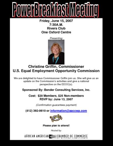 Christine Griffin Commissioner U.S. Equal Employment Opportunity Commission