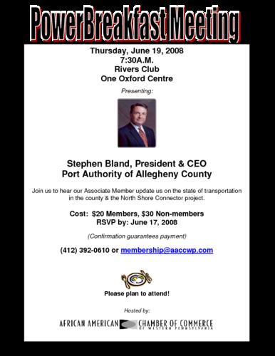 Stephen Bland President and CEO Port Authority of Allegheny County