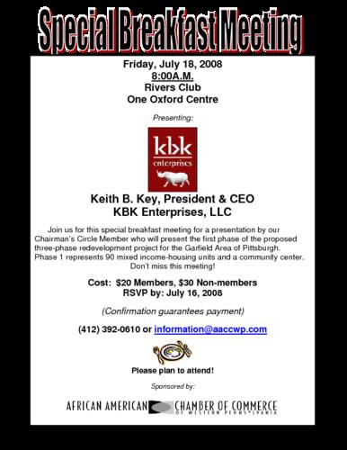 Keith B. Key President and CEO KBK Enterprises LLC
