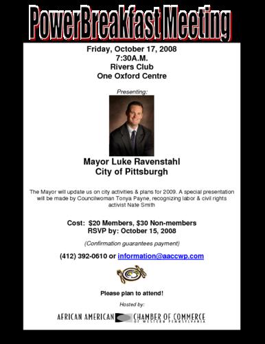 Mayor Luke Ravenstahl City of Pittsburgh