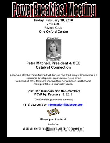 Petra Mitchell President and CEO Catalyst Connection