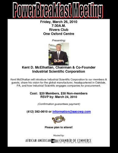 Kent D. McElhattan, Chairman & Co-Founder Industrial Scientific Corporation