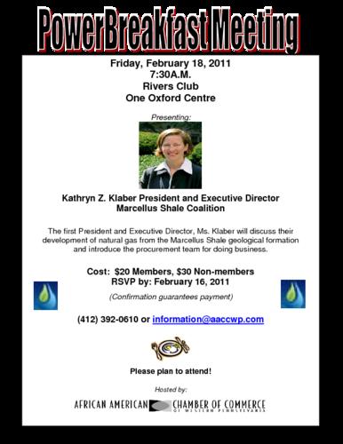 Kathryn Z. Klaber President and Executive Director Marcellus Shale Coalition