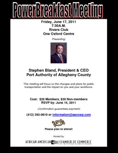 Stephen Bland, CEO Port Authority of Allegheny County