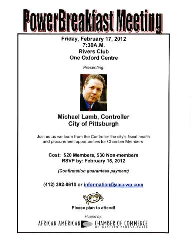 Michael Lamb Controller City of Pittsburgh