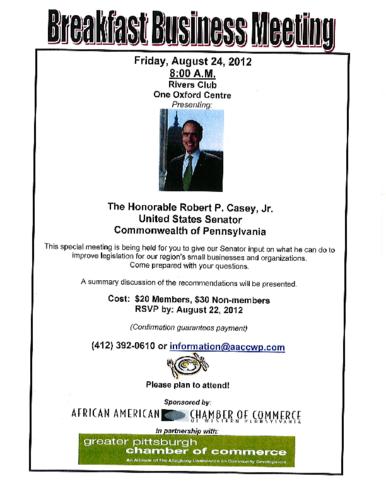 The Hon. Robert P. Casey United States Senator Commonwealth of PA