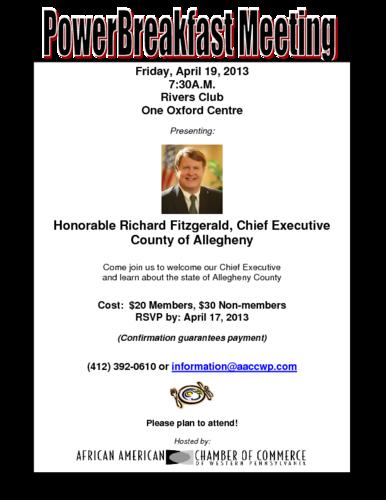 Hon Richard Fitzgerald, Chief Executive County of Allegheny