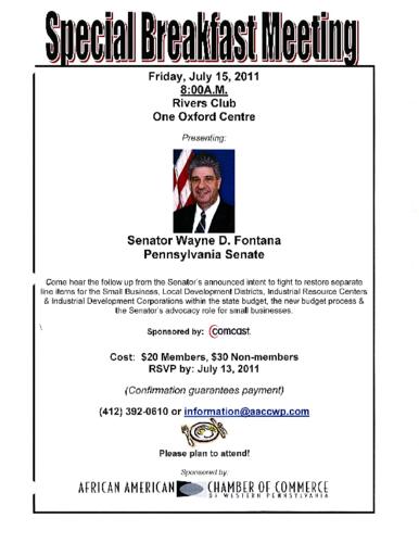 Senator Wayne D. Fontana PA Senate