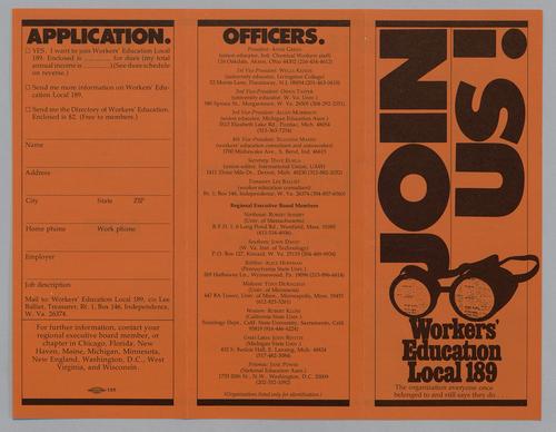 "Join us!" Worker's Education Local 189