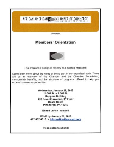 Members' Orientation Flyer