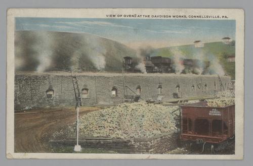 View of ovens at the Davidson works, Connellsville, Pa., postcard