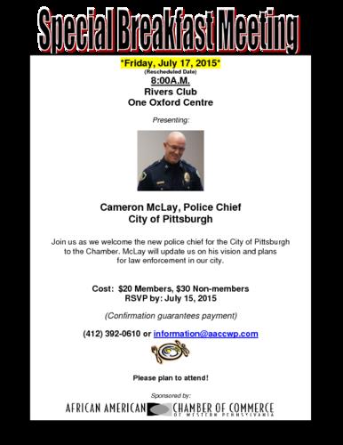 Cameron McLay Police Chief for the City of Pittsburgh