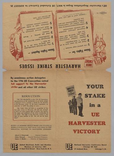 "Your Stake in a UE Harvester Victory" Pamphlet