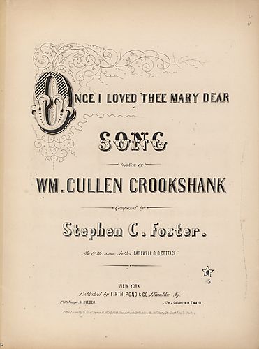 Once I loved thee, Mary dear