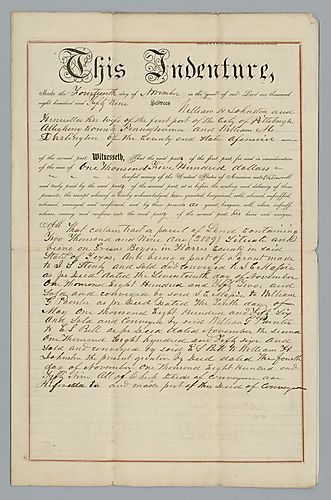 William Darlington and William Johnson, Indenture