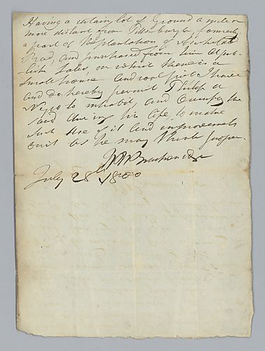 H. H. Brackenridge Permit to "Philip A. Wyss, a Negro"