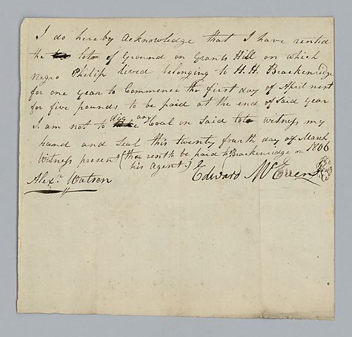 H. H. Brackenridge Rental Agreement