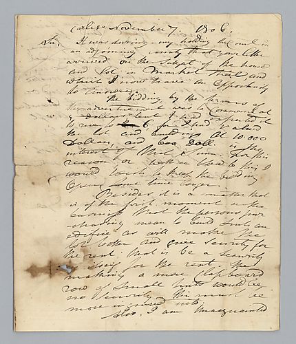 H. H. Brackenridge to Andrew Watson