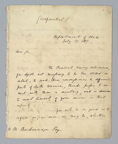 Richard Rush to H. M. Brackenridge (LB# 21)