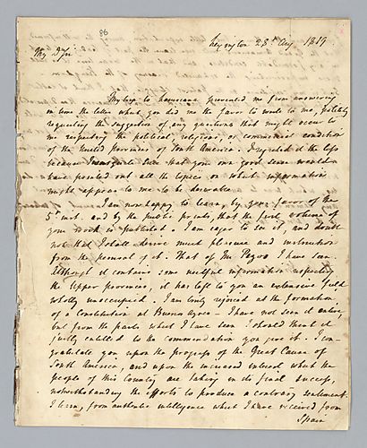 Henry Clay to H. M. Brackenridge (LB# 86)