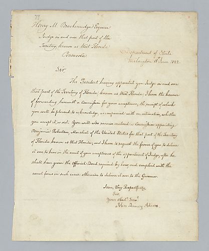 John Quincy Adams to H. M. Brackenridge (LB # 79)